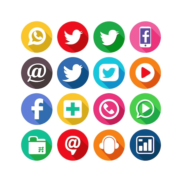 Illustration vectorielle de la collection d'icônes des médias sociaux