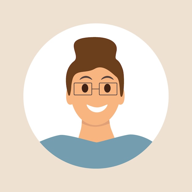 Illustration vectorielle Color avatar profil utilisateur personne icône photo de profil Une personne avec des traits faciaux Convient pour les profils de médias sociaux icônes économiseurs d'écran et comme modèlex9