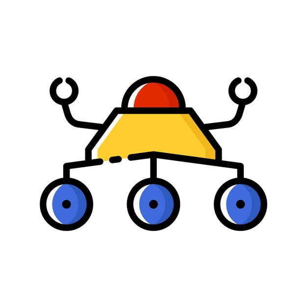 Illustration vectorielle colorée de robot de style dessin animé Icône de bot mignon