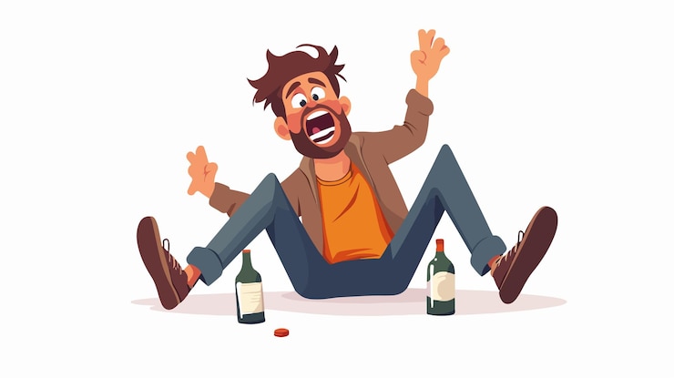 Vecteur l'illustration vectorielle de comic drunk man pour les projets de conception