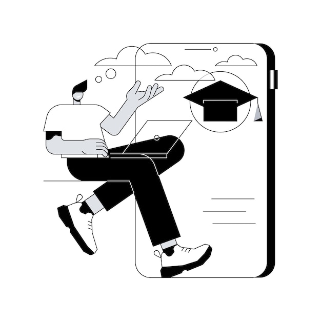 Illustration vectorielle de concept abstrait d'apprentissage mobile
