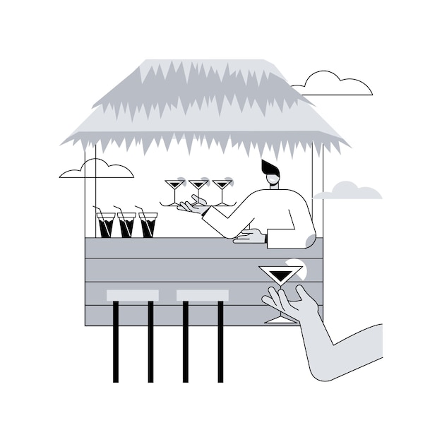 Illustration vectorielle de concept abstrait de bar de plage