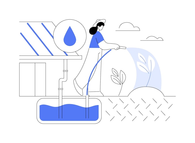 Vecteur illustration vectorielle de concept abstrait de collecte d'eau de pluie