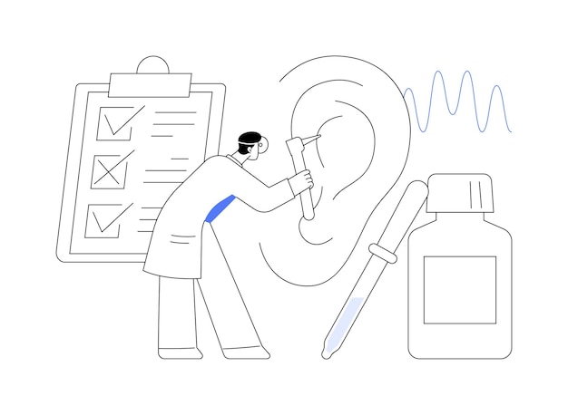 Vecteur illustration vectorielle de concept abstrait de dépistage auditif