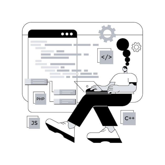 Illustration vectorielle de concept abstrait de développement back-end