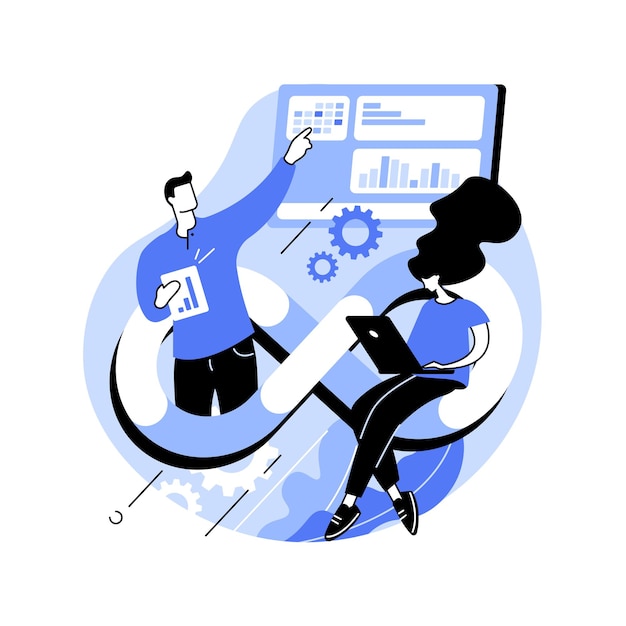 Illustration vectorielle de concept abstrait de l'équipe DevOps