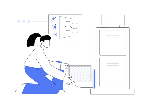 Illustration vectorielle de concept abstrait de filtration d'air