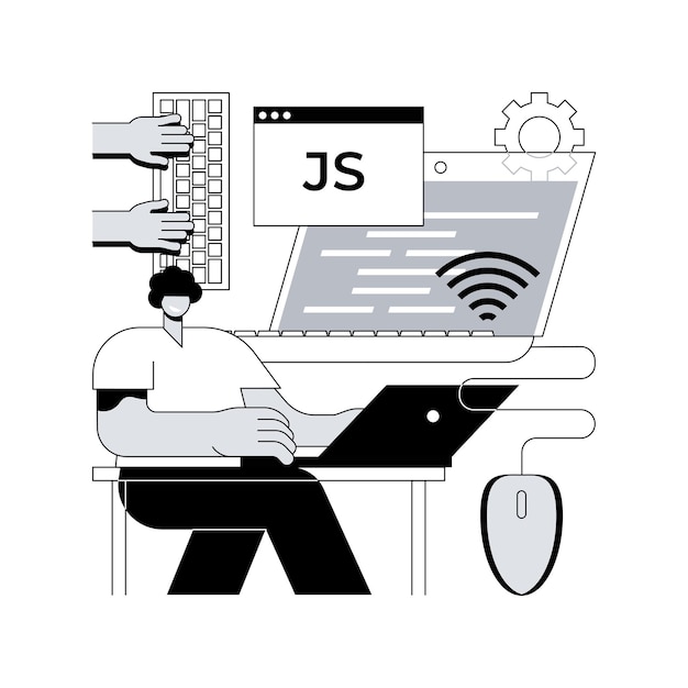 Illustration vectorielle de concept abstrait JavaScript