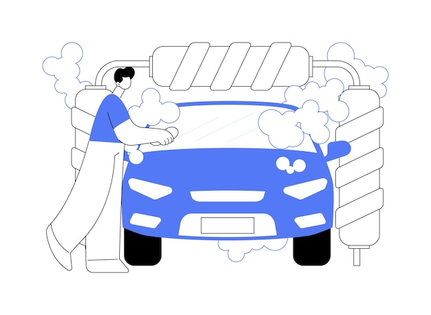 Vecteur illustration vectorielle de concept abstrait de service de lavage de voiture