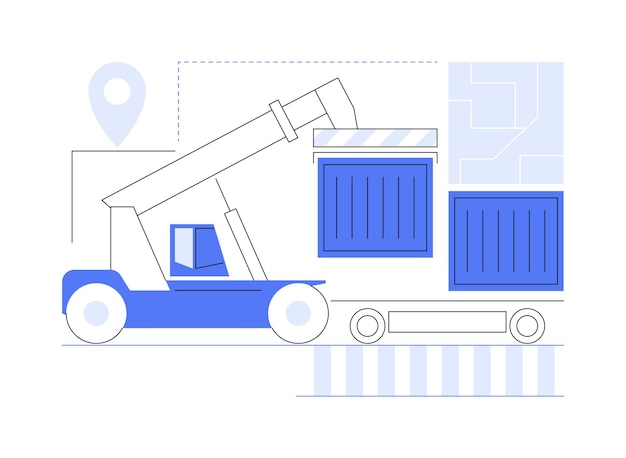 Illustration vectorielle de concept abstrait de transport ferroviaire de port