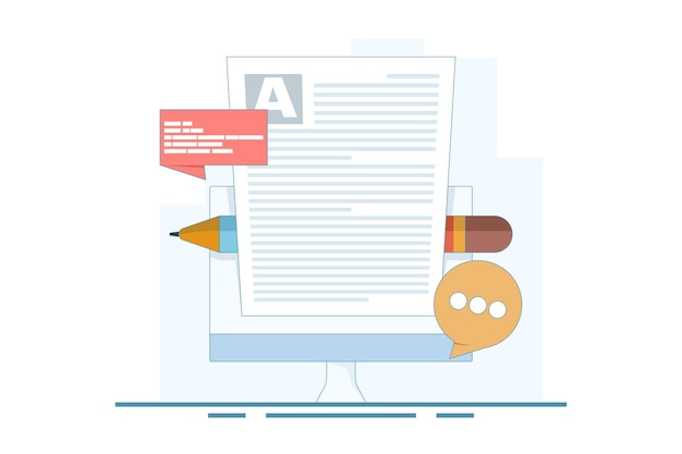 illustration vectorielle sur le concept de blog ou le marketing de contenu ou le concept de Blog et SMM