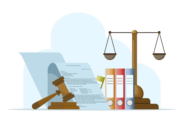 Illustration Vectorielle Sur Le Concept De Droit Et De Justice Ou Client Consultant D'avocat