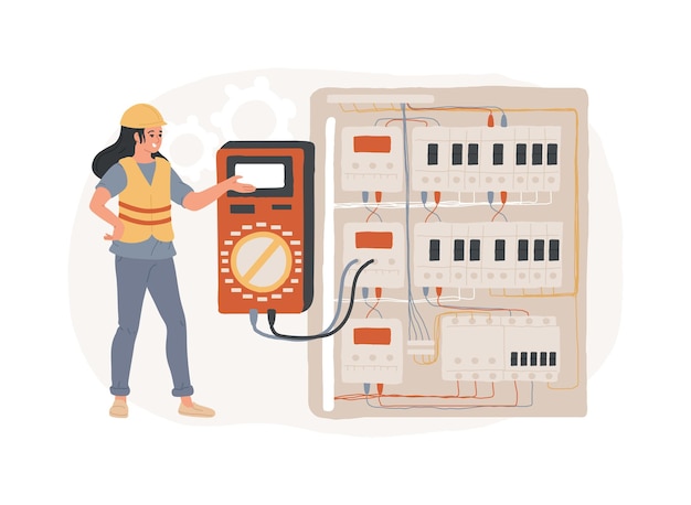 Illustration vectorielle de concept isolé en électrotechnologie