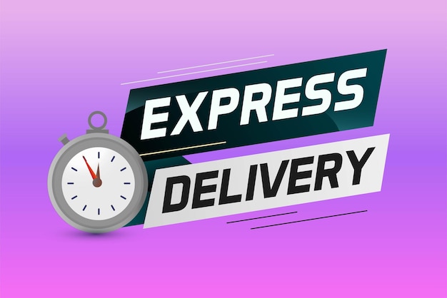 Illustration vectorielle de concept de mot de livraison express avec style chronomètre pour utiliser la page de destination