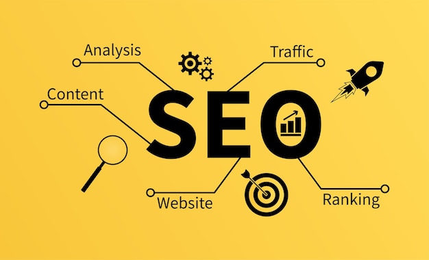 Illustration vectorielle de concept d'optimisation de moteur de recherche SEO