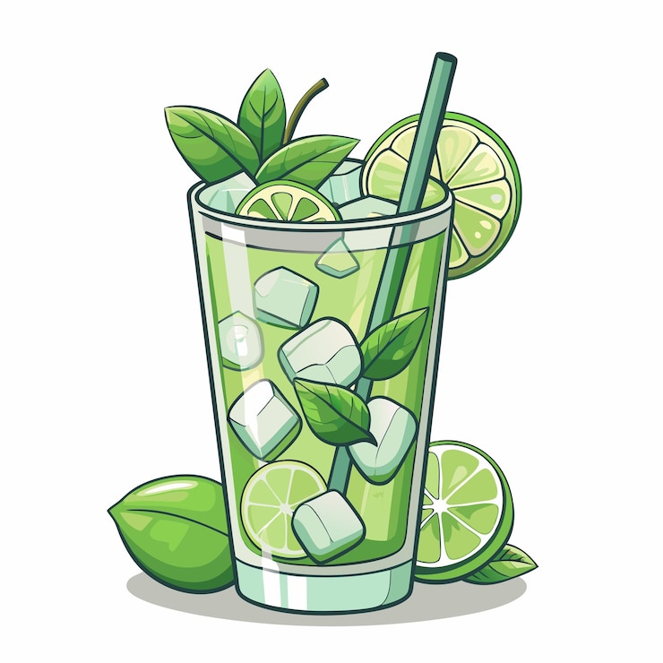 Vecteur illustration vectorielle de la conception de la boisson au jus de mojito au citron