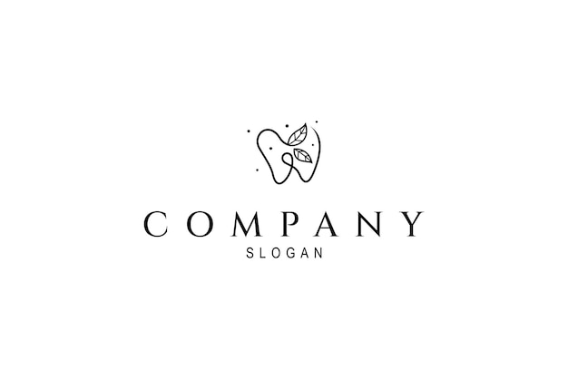 Illustration vectorielle de la conception du logo dentaire abstrait avec des éléments de feuilles