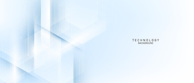 Illustration vectorielle de conception de fond technologie abstraite blanc et bleu moderne