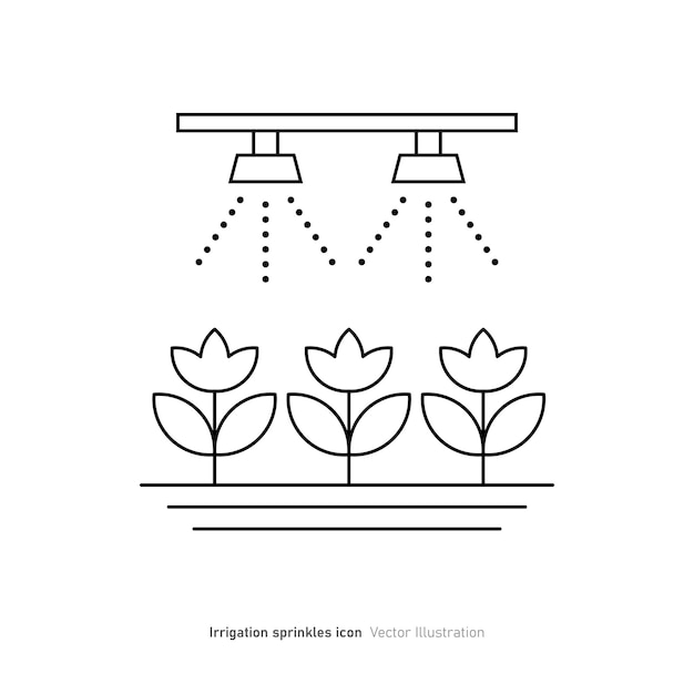 Illustration Vectorielle De La Conception De L'icône De L'arroseur D'irrigation