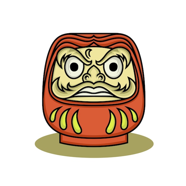 Illustration Vectorielle De Conception De Logo Daruma Japonais