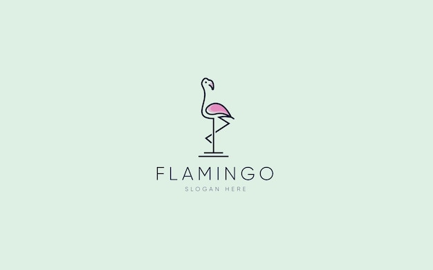 Illustration Vectorielle De Conception De Logo Minimaliste Flamingo