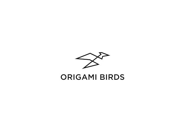 illustration vectorielle de conception de logo oiseaux origami