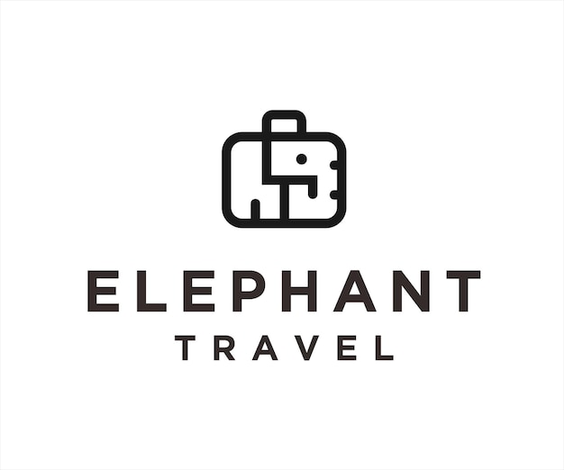 Illustration Vectorielle De Conception De Logo De Sac D'éléphant