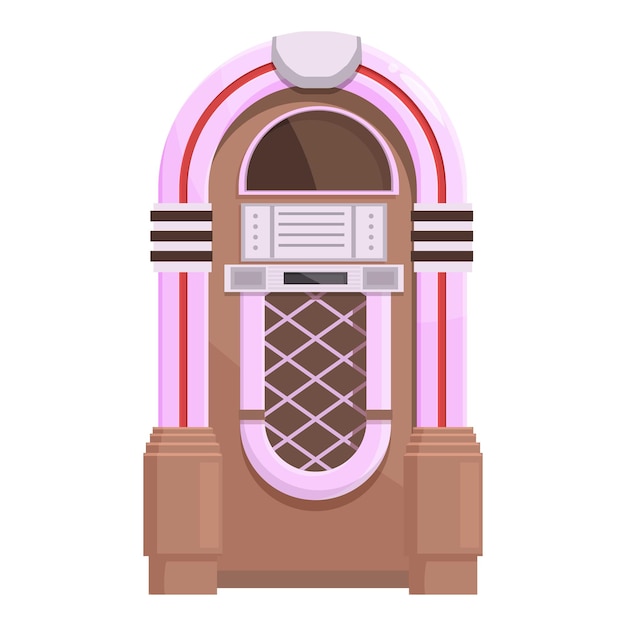 Illustration vectorielle de conception plate d'un jukebox de style rétro classique avec des couleurs roses et brunes