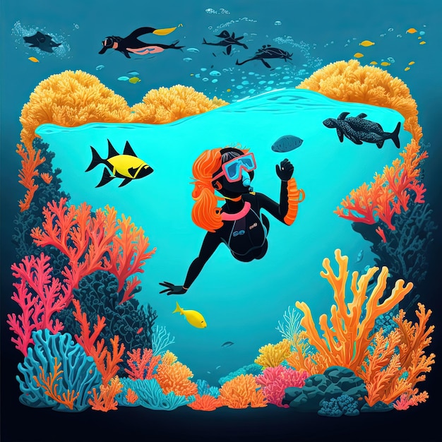 Vecteur illustration vectorielle conception de sport de plongée