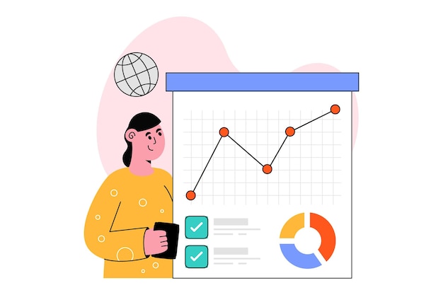 Illustration Vectorielle De Conception De Style Plat D'analyse De L'économie. Stock Illustration