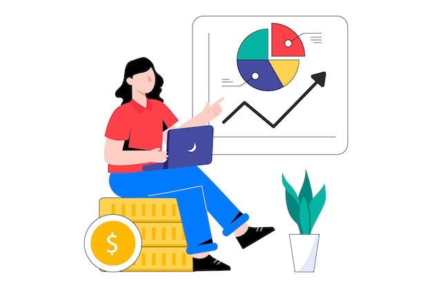 Illustration vectorielle de conception de style plat Web Analytics. illustration stock