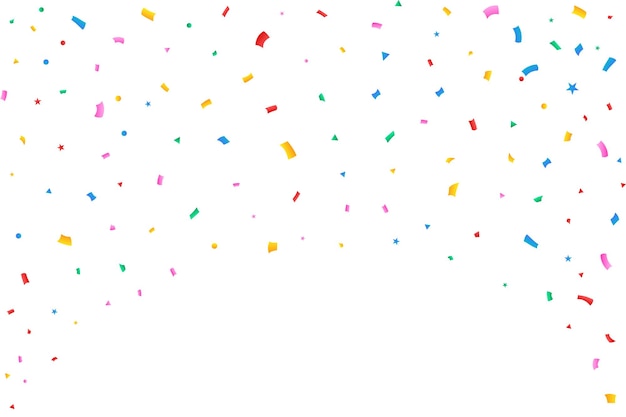 Illustration vectorielle de confettis pour fond de festival Confettis bleu doré vert rouge sur fond transparent Confettis tombant sur fond transparent Élément de célébration d'événement et de fête