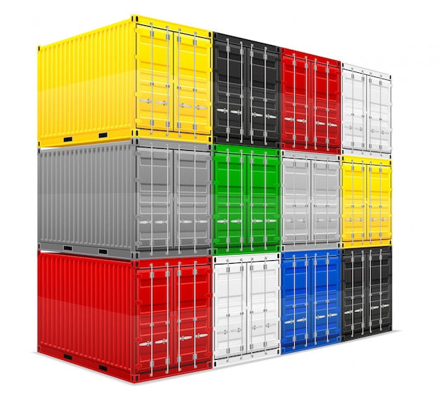 Illustration vectorielle de conteneur de fret