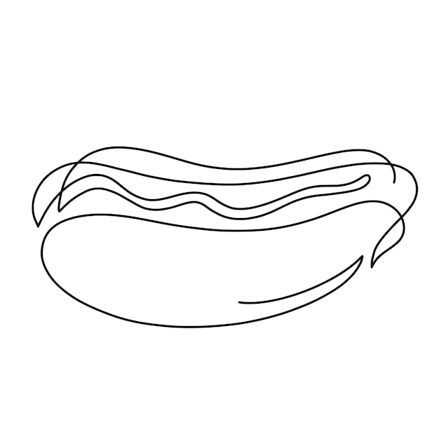 Illustration vectorielle continue d'une ligne de hot-dog