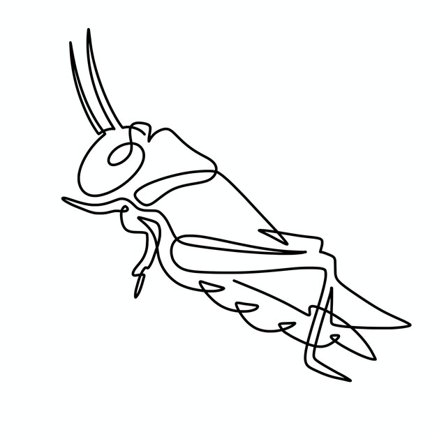 Vecteur illustration vectorielle continue d'une ligne de sauterelle