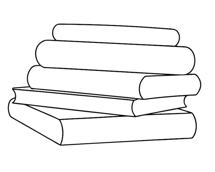 Vecteur illustration vectorielle continue d'une seule ligne de livres