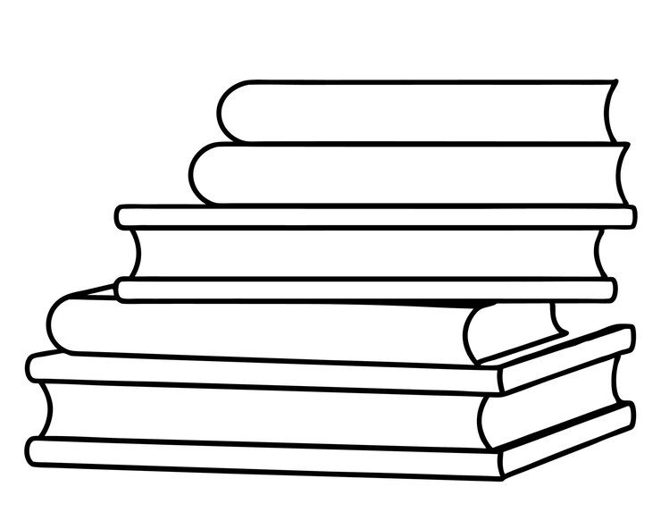 Vecteur illustration vectorielle continue d'une seule ligne de livres