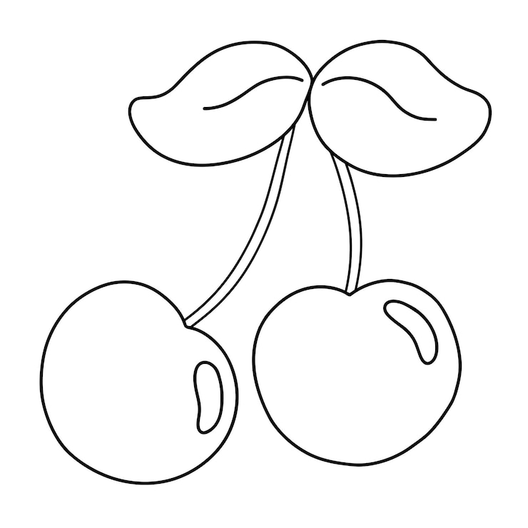 Vecteur illustration vectorielle de contour de cerise pour la page de coloriage