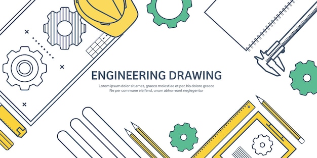 Vecteur illustration vectorielle de contour linéaire dessin logiciel d'ingénierie et d'architecture de notebook