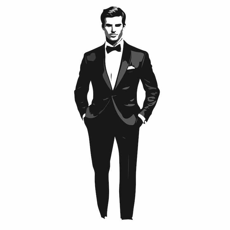 Vecteur illustration vectorielle d'un costume de marié élégant isolée sur un fond blanc
