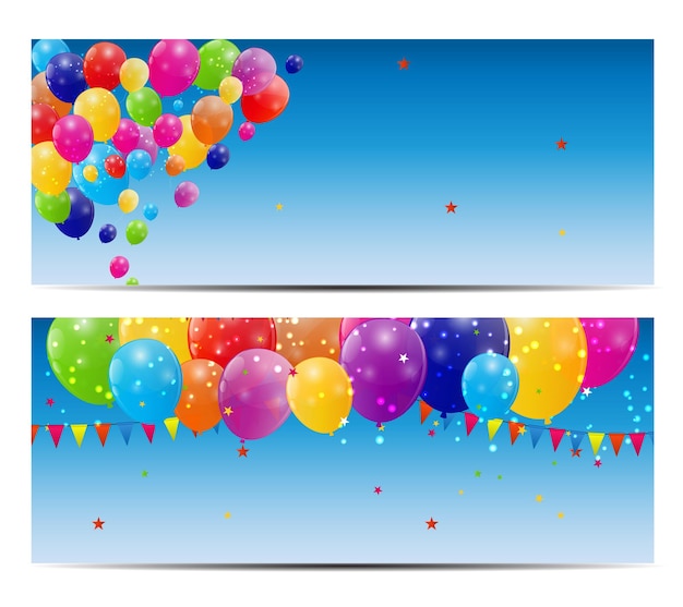 Illustration vectorielle de couleur ballons brillants carte fond