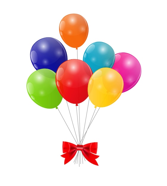 Illustration vectorielle de couleur ballons brillants fond