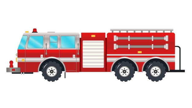 Une Illustration Vectorielle De Couleur De Camion De Pompiers Un Moteur De Pompiers Conçu Avec Des Couleurs Complètes