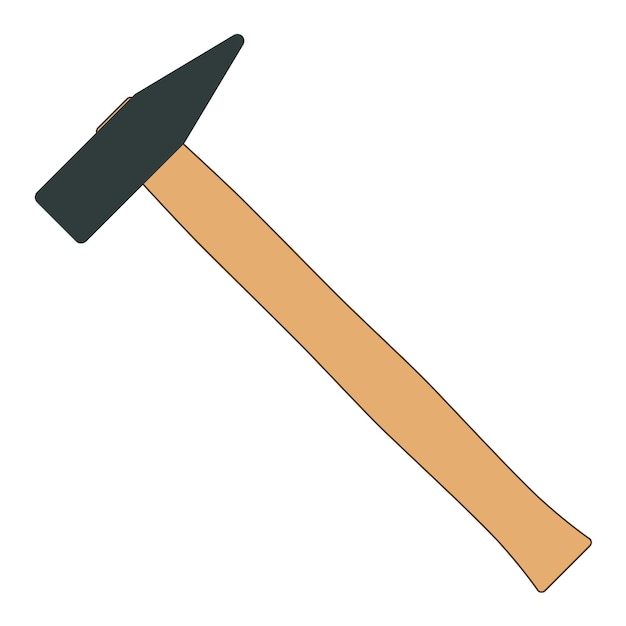 illustration vectorielle de couleur du marteau