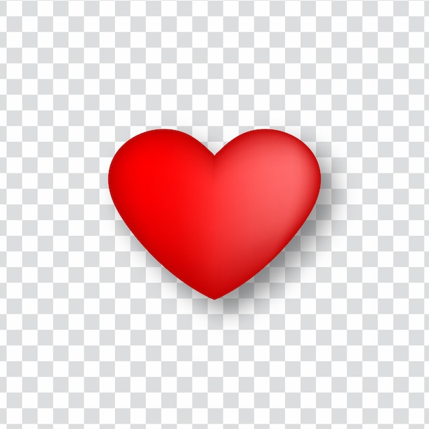 Vecteur illustration vectorielle de couleurs rouges coeur. vecteur transparent de coeur.