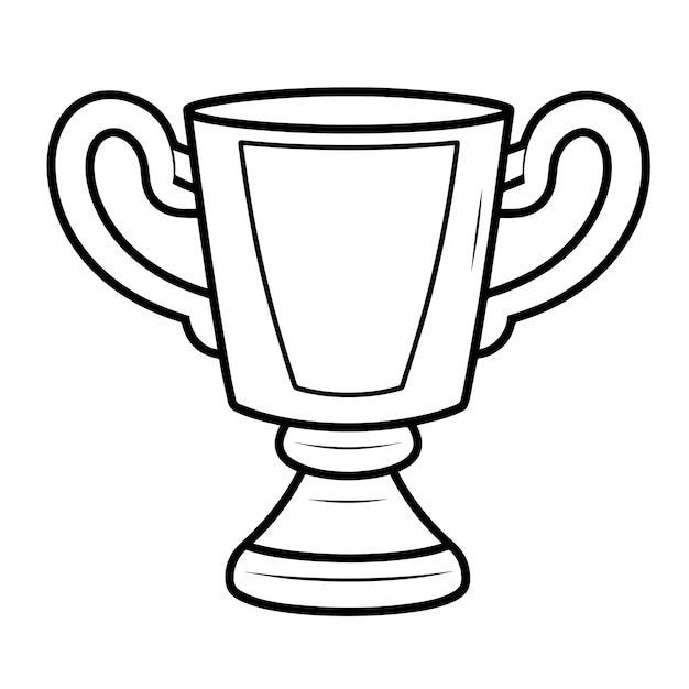 Illustration Vectorielle D'une Coupe Minimaliste Pour L'icône De Contour De Victoire Idéale Pour Le Succès