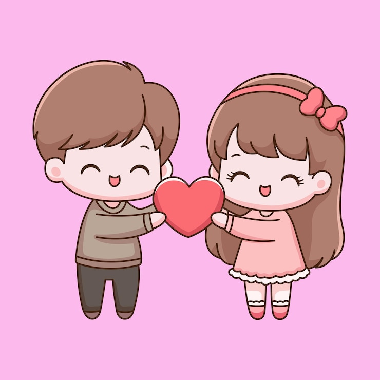 Une illustration vectorielle de couple mignonne