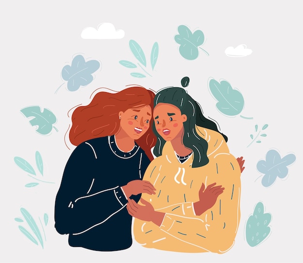 Illustration vectorielle d'un couple qui sortent ensemble dans le parc. Les amis parlent et soutiennent le concept.