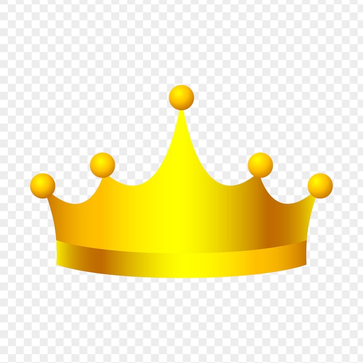 Vecteur illustration vectorielle d'une couronne dorée sur un fond transparent
