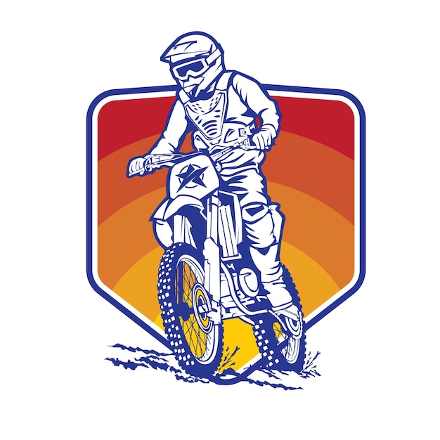 Vecteur illustration vectorielle de course de motocross parfaite pour le design de t-shirt et le logo de l'événement